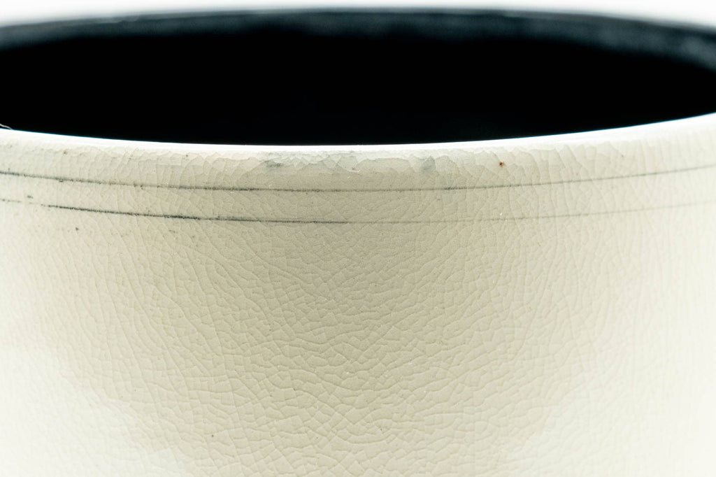 Japanese Matcha Bowl - Beige Black Inner-Glazed Kyo-yaki Chawan - 350ml