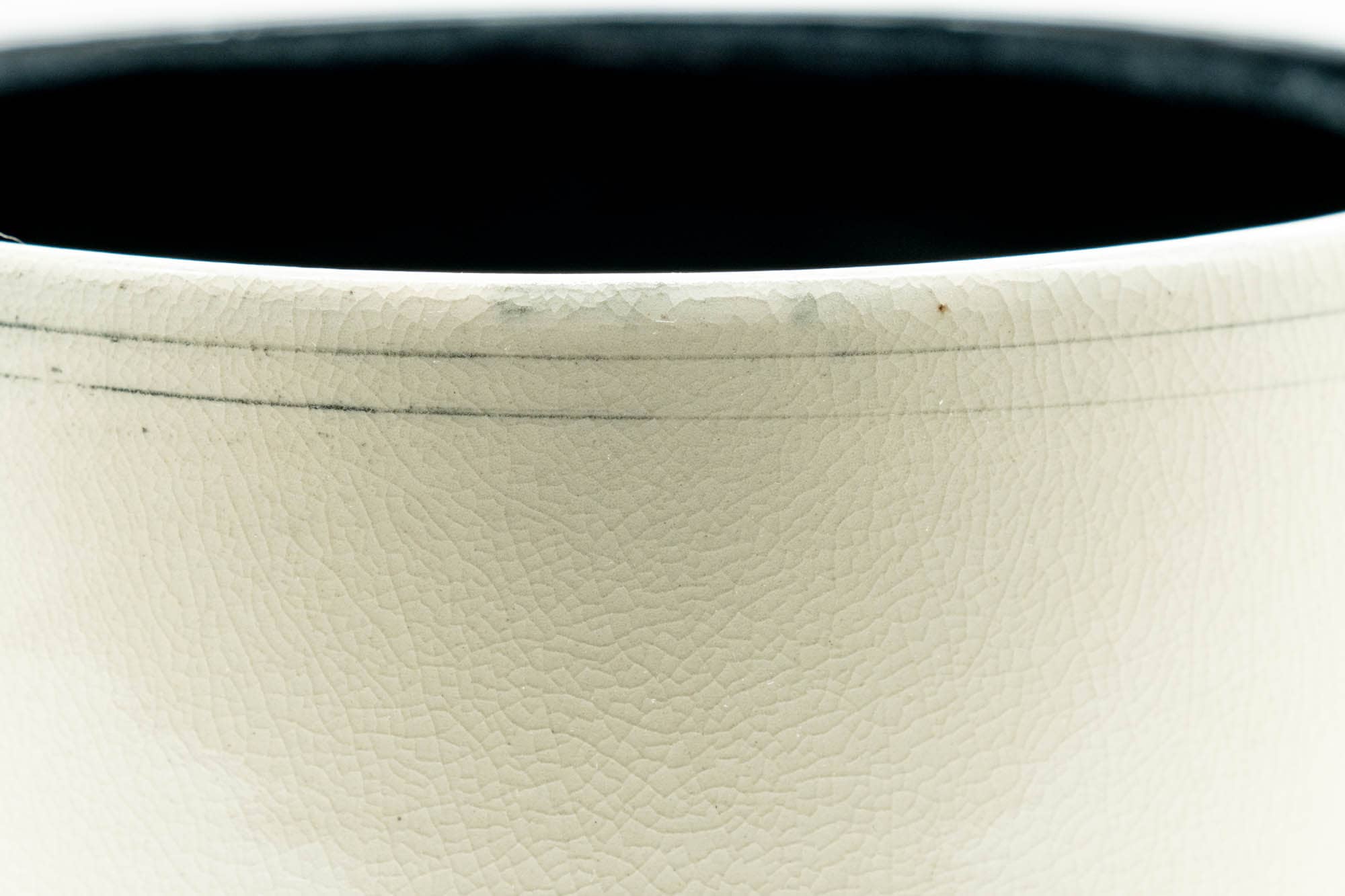 Japanese Matcha Bowl - Beige Black Inner-Glazed Kyo-yaki Chawan - 350ml