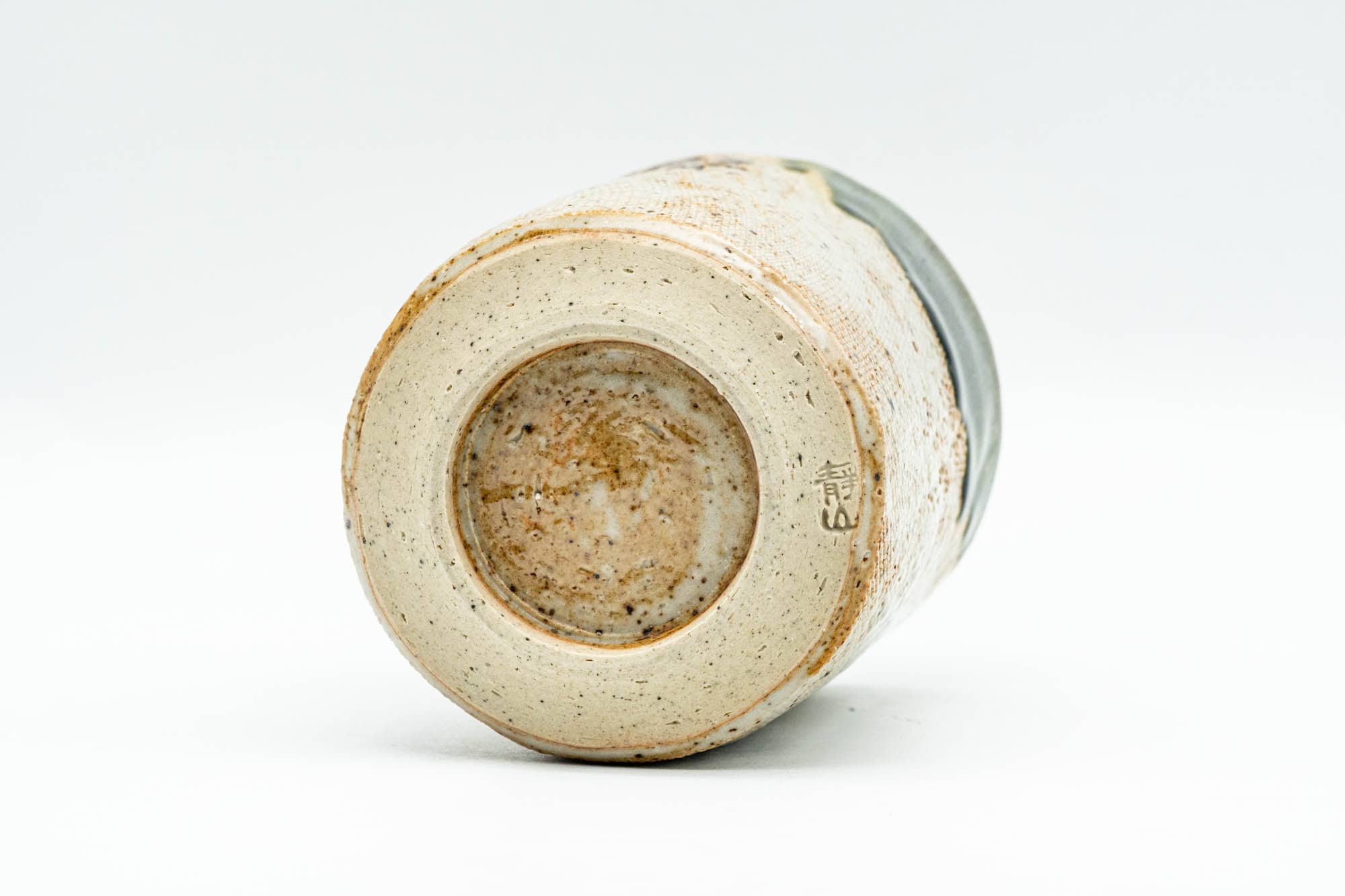 Japanese Teacup - Floral Green Glazed Oribe-yaki Yunomi - 145ml