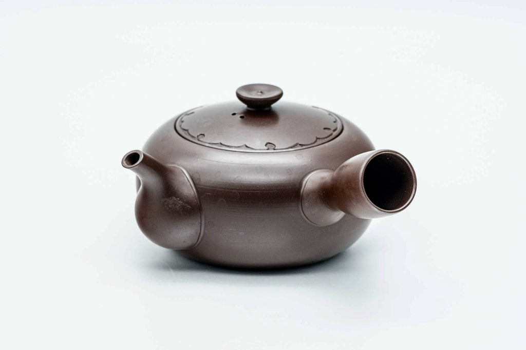 Japanese Kyusu - Engraved Floral Bunny Rabbit Banko-yaki Debeso Teapot - 240ml