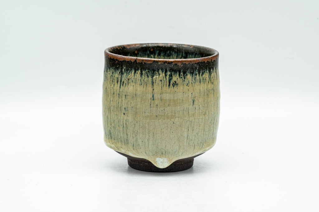 Japanese Teacup - Beige Hare's Fur Drip-Glazed Yunomi - 130ml