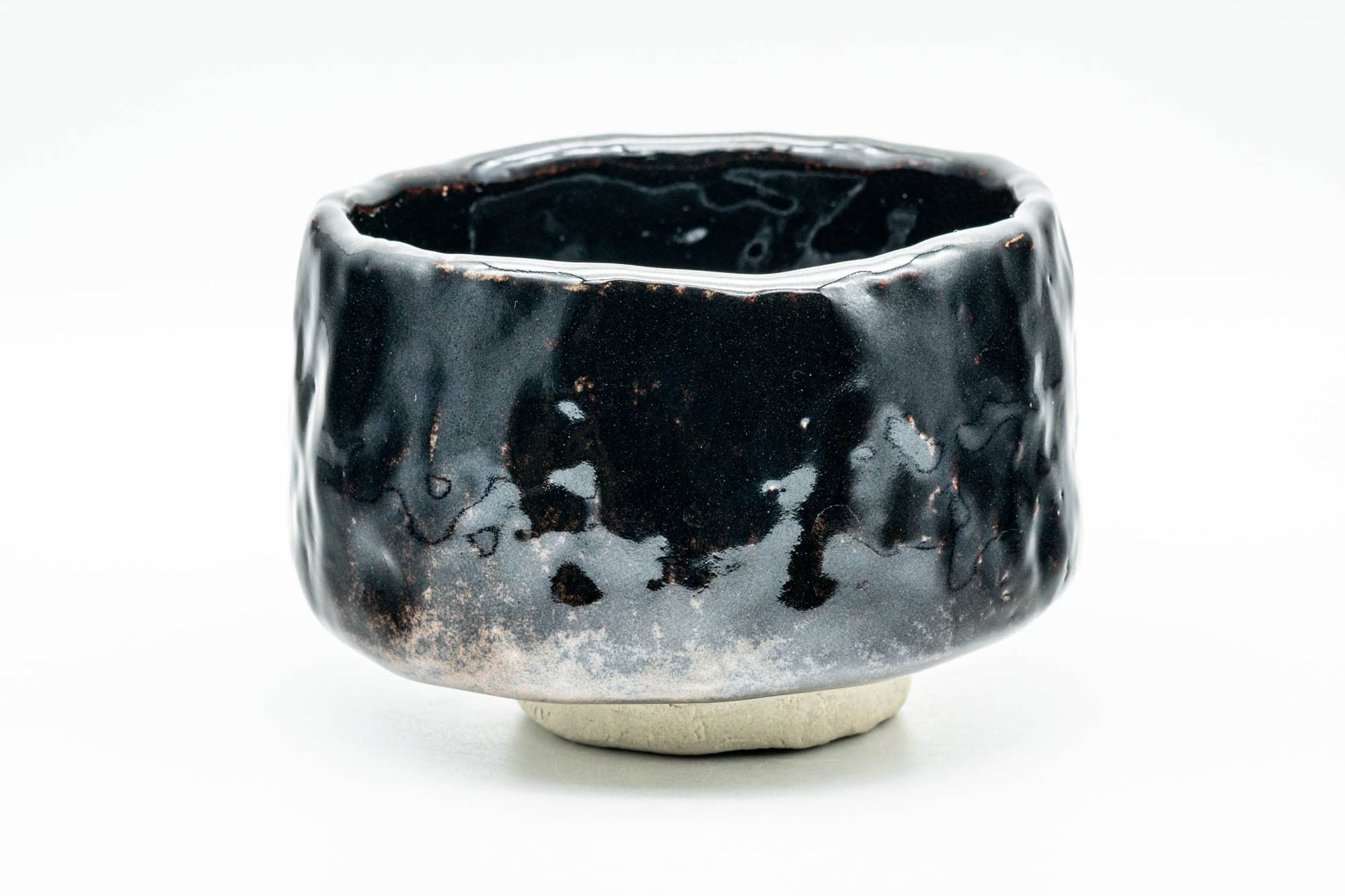 Japanese Matcha Bowl - Jet Black Glazed Wabi-Sabi Chawan - 300ml