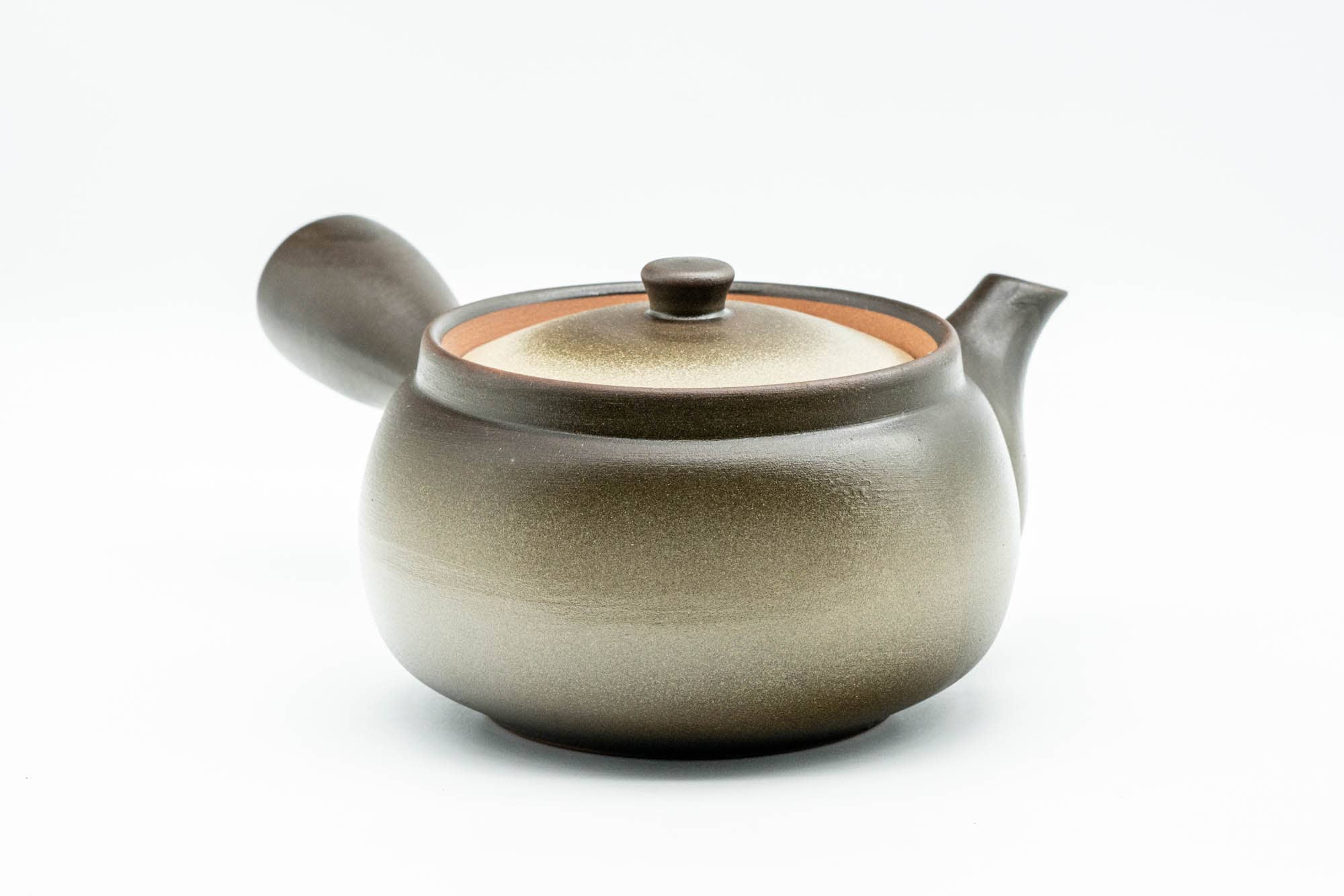 Japanese Kyusu - Beige Black Obi-ami 360 Mesh Filter Teapot - 380ml