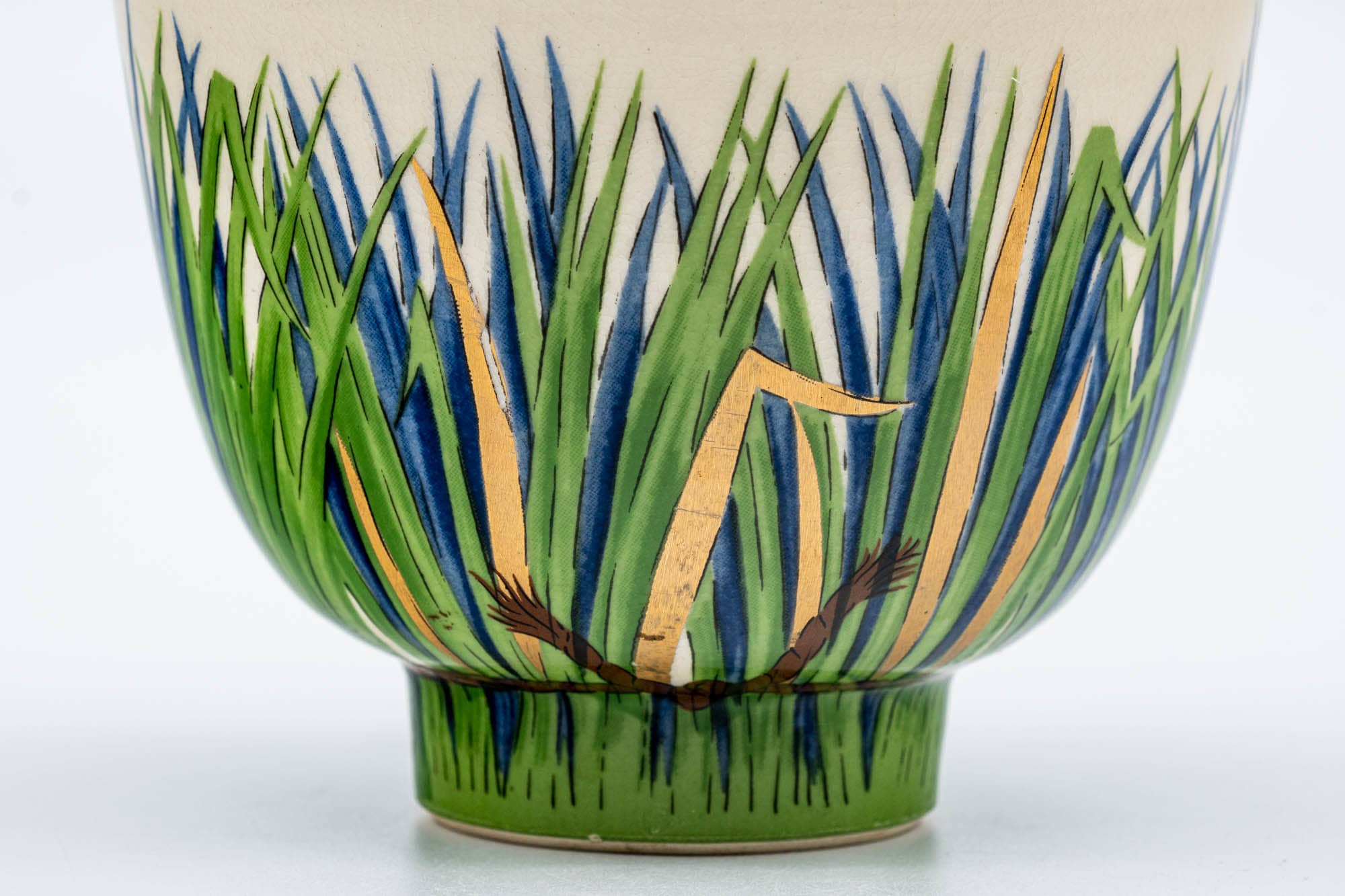 Japanese Matcha Bowl - 西尾瑞豊 Mizuyutaka Nishio - Long Grass Kyo-yaki Chawan - 200ml
