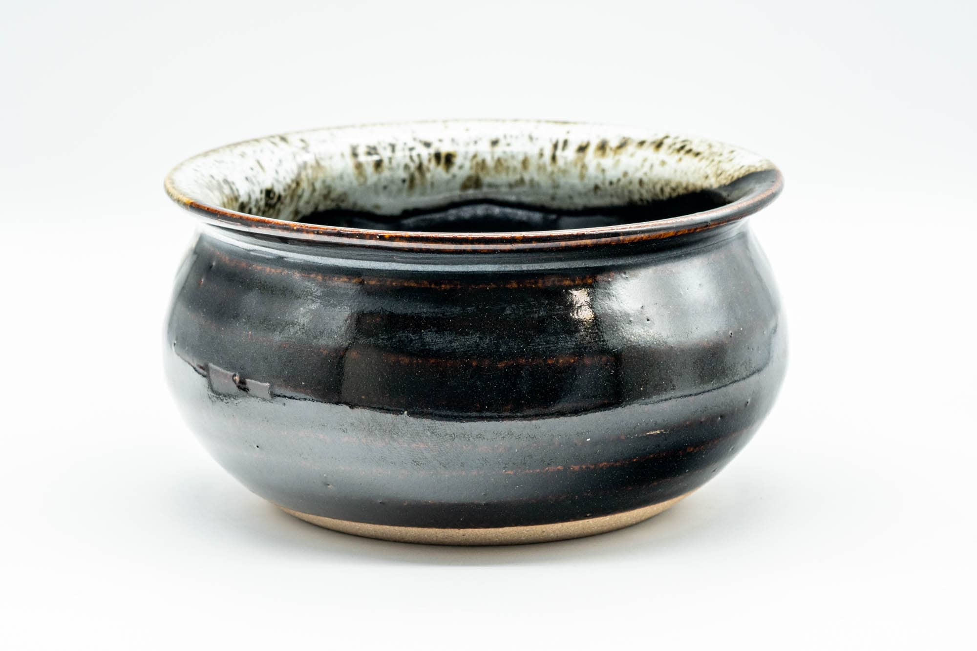 Japanese Kensui - Black White Drip-Glazed Water Bowl - 500ml