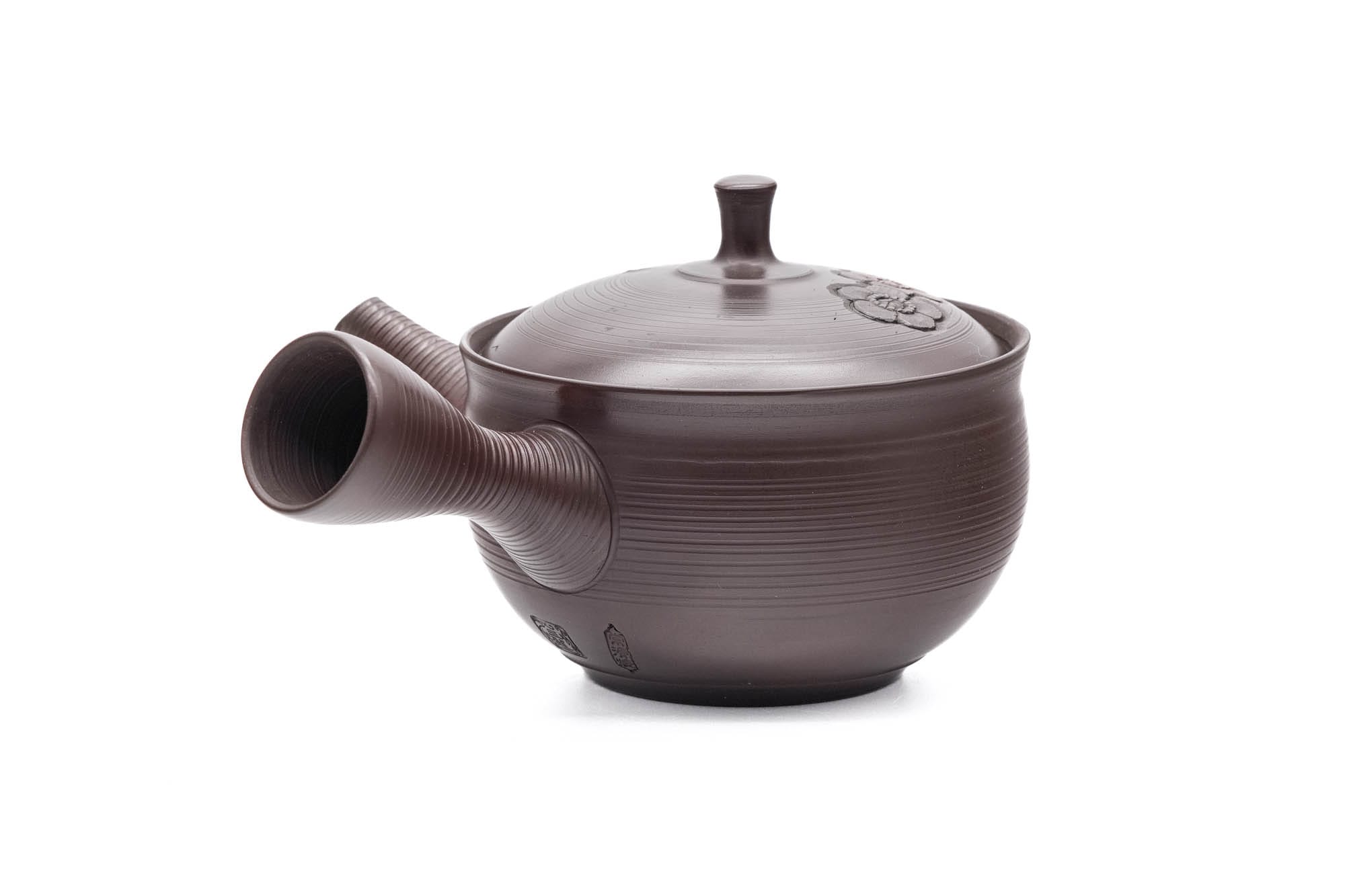 Brown Yōhen Plum Blossoms Tokoname Teapot - 200ml