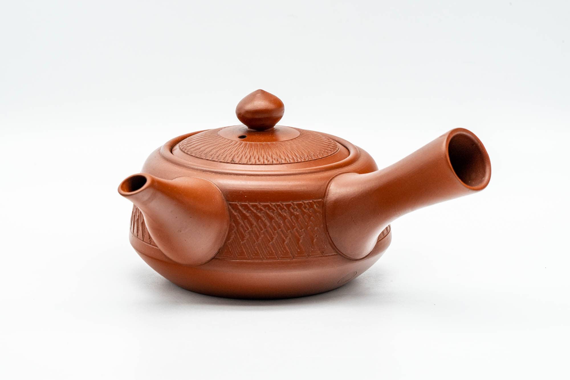Japanese Kyusu - Red Shudei Tochiri Tokoname-yaki Debeso Teapot - 220ml
