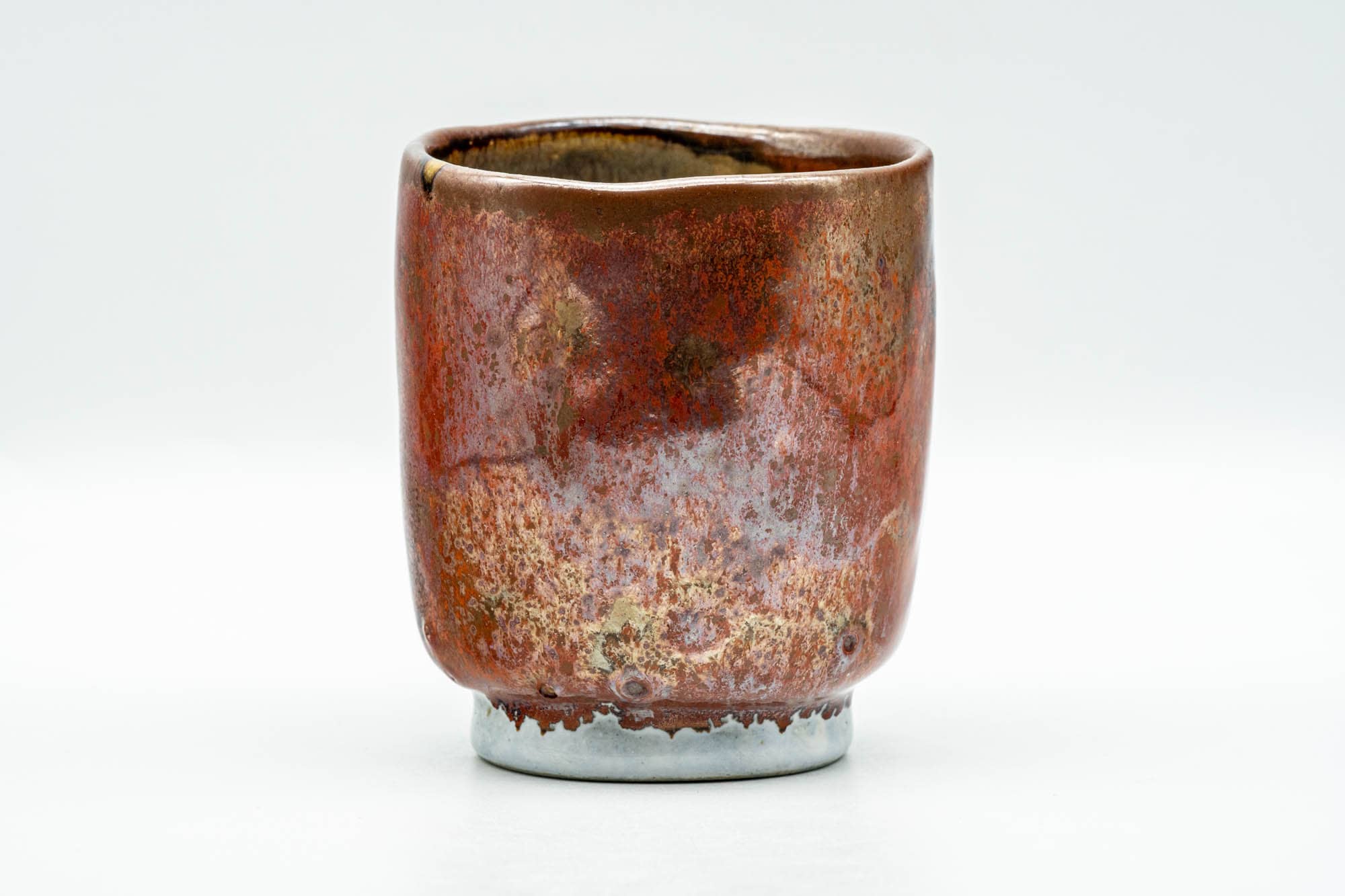 Japanese Teacup - Metallic Red Glazed Wabi-Sabi Yunomi - 170ml