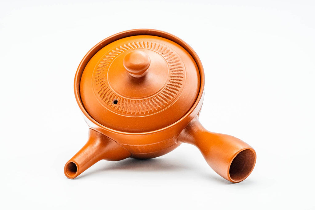 Japanese Kyusu - Engraved Tochiri Tokoname-yaki Mesh Teapot - 175ml