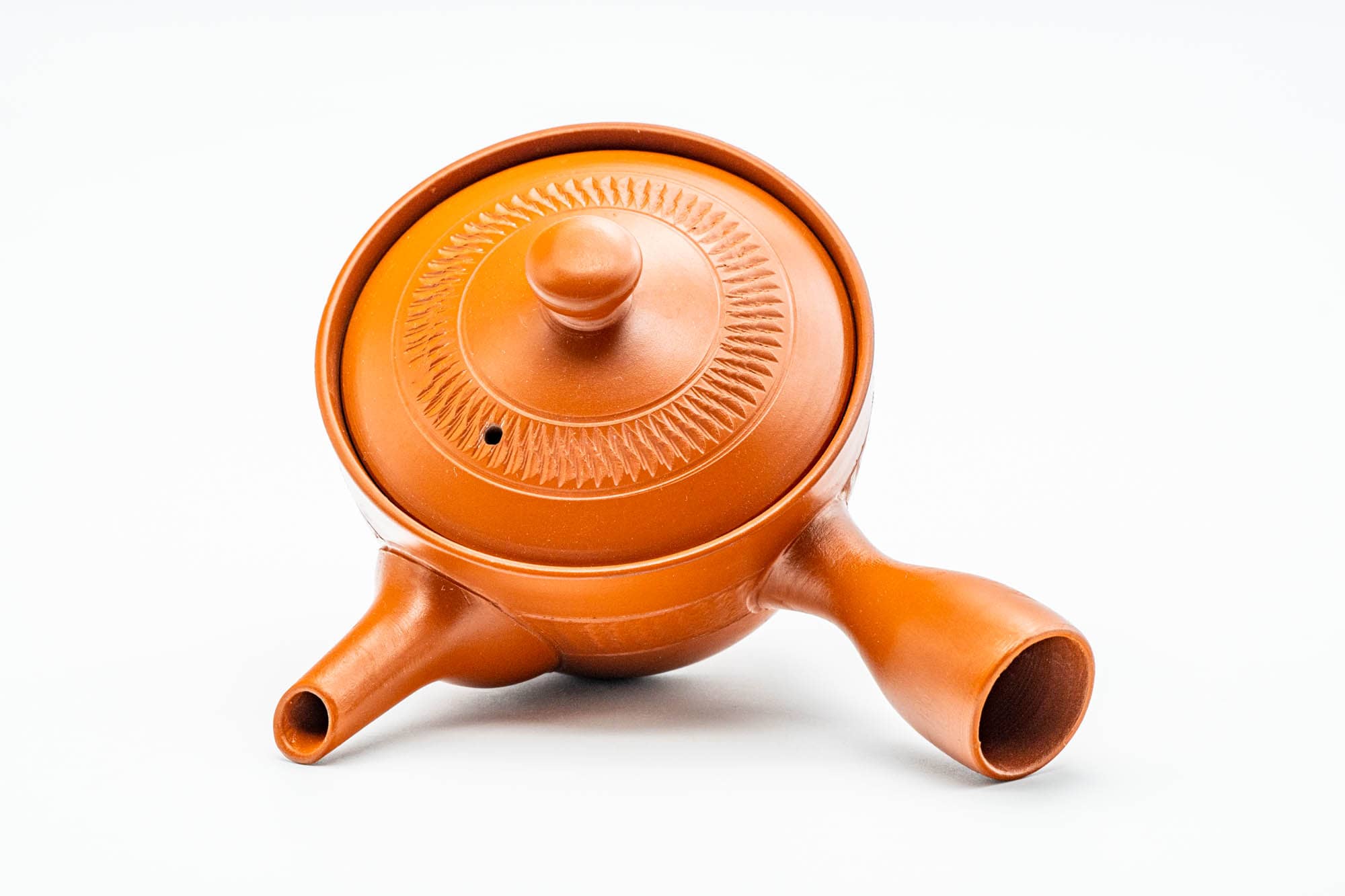Japanese Kyusu - Engraved Tochiri Tokoname-yaki Mesh Teapot - 175ml