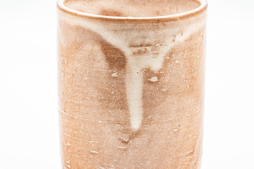 Japanese Teacup - Milky Beige White Drip-Glazed Hagi-yaki Yunomi - 220ml