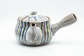 Japanese Kyusu - Brush Glazed Colorful Stripes Debeso Teapot - 250ml