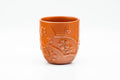 Japanese Teacup - Floral Sculpted Red Shudei Tokoname-yaki Yunomi - 125ml