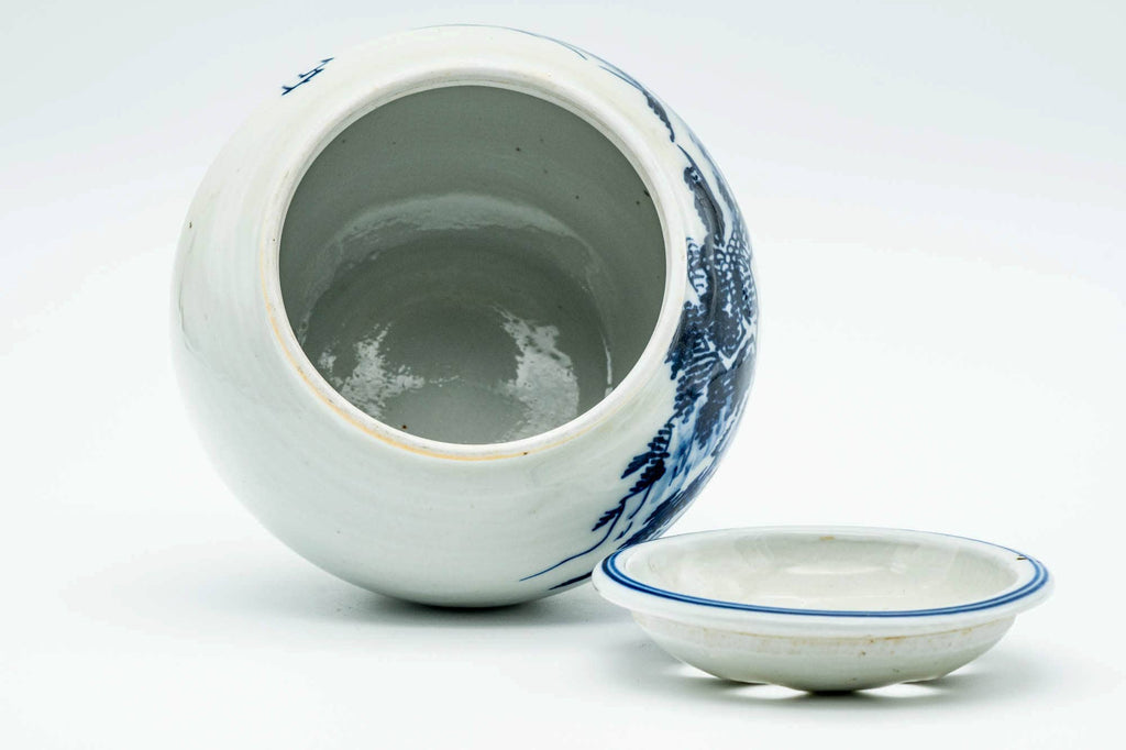 Japanese Cha-Koboshi - Blue Mountainous Kutani-yaki Water Bowl - 250ml