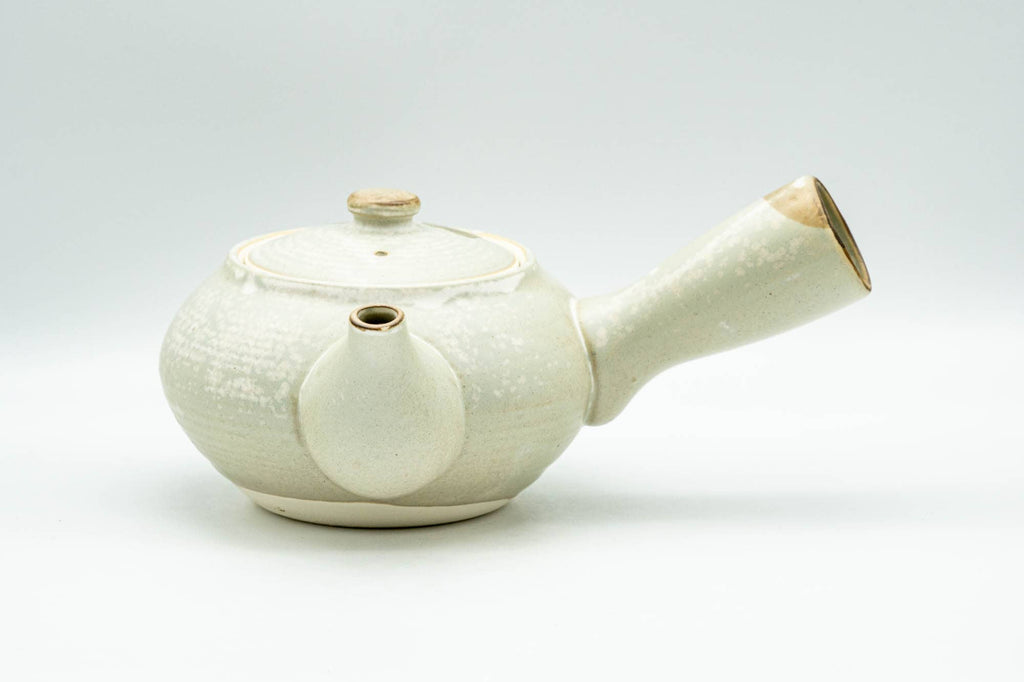 Japanese Kyusu - Beige Foliage Kiyomizu-yaki Debeso Teapot - 300ml