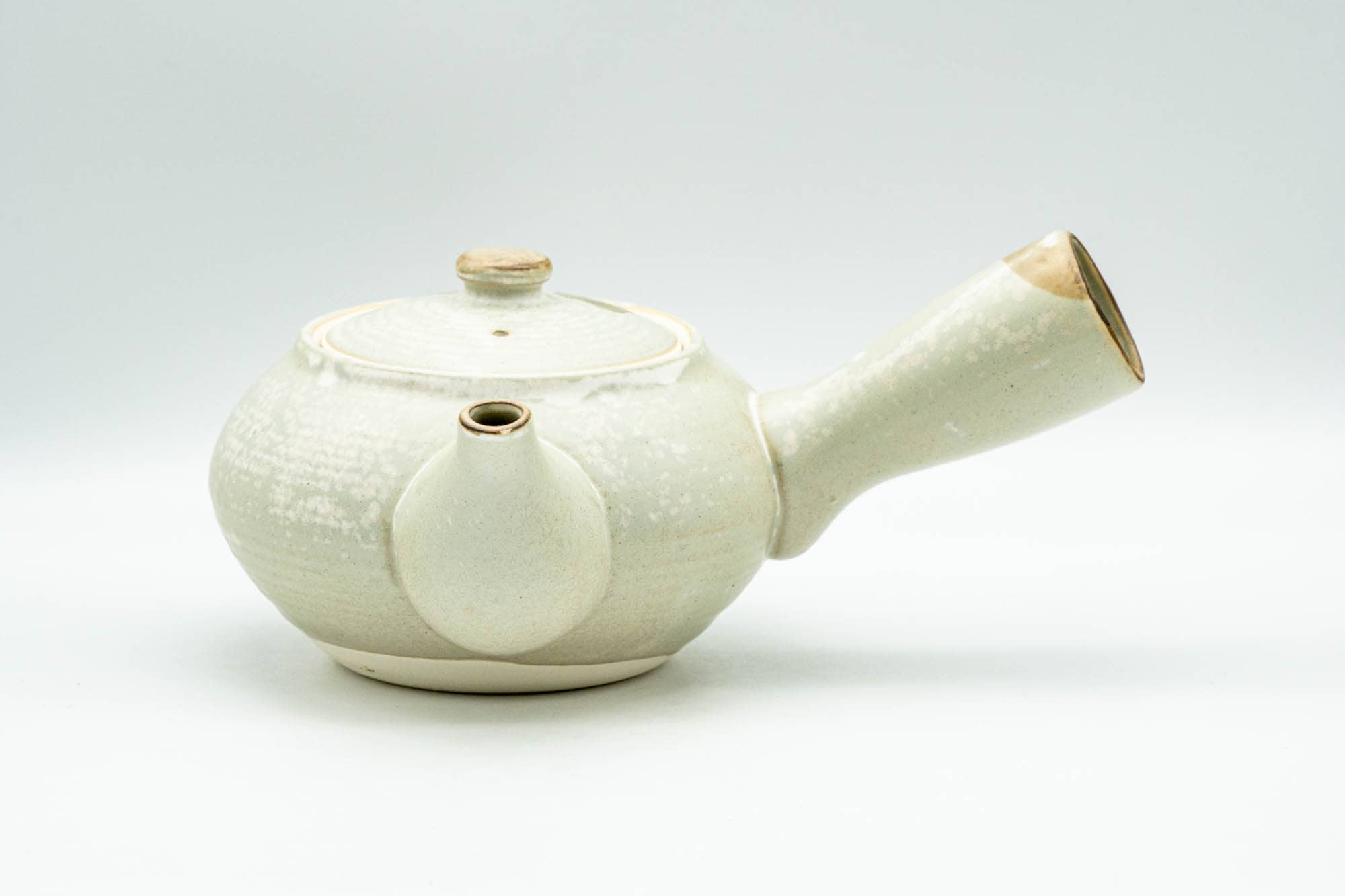 Japanese Kyusu - Beige Foliage Kiyomizu-yaki Debeso Teapot - 300ml