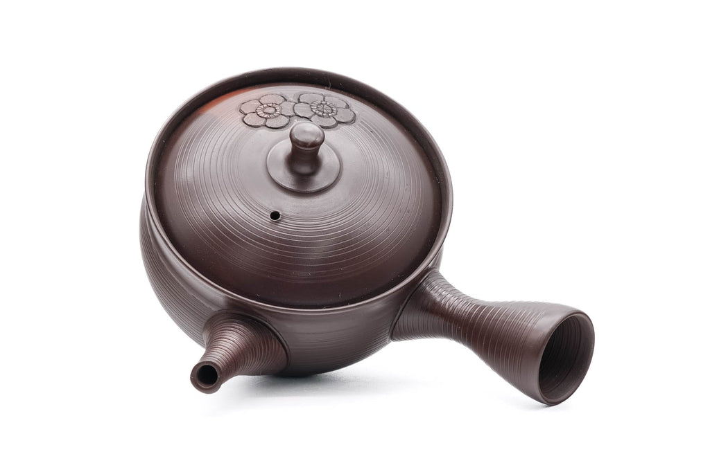Brown Yōhen Plum Blossoms Tokoname Teapot - 200ml