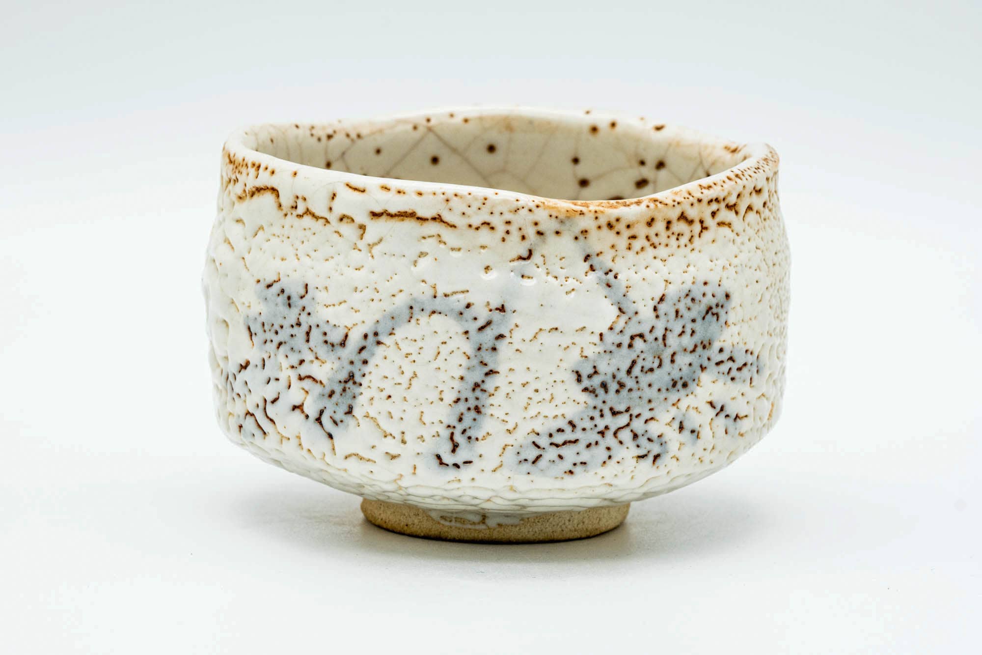 Japanese Matcha Bowl - 加藤秀山 Katou Hideyama - White Shino Glazed Mino-yaki Chawan - 350ml