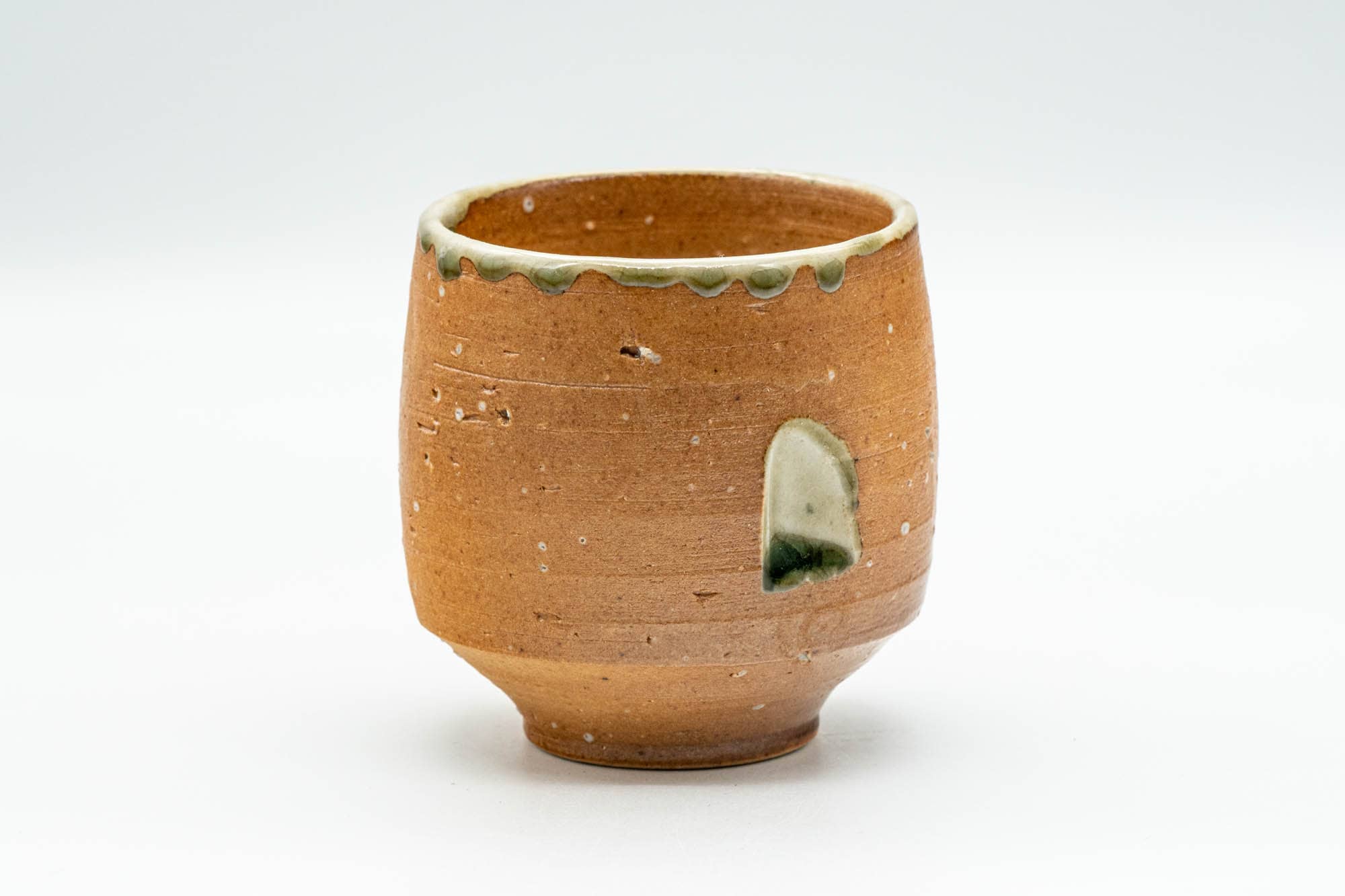 Japanese Teacup - Green Glazed Shigaraki-yaki Yunomi - 150ml