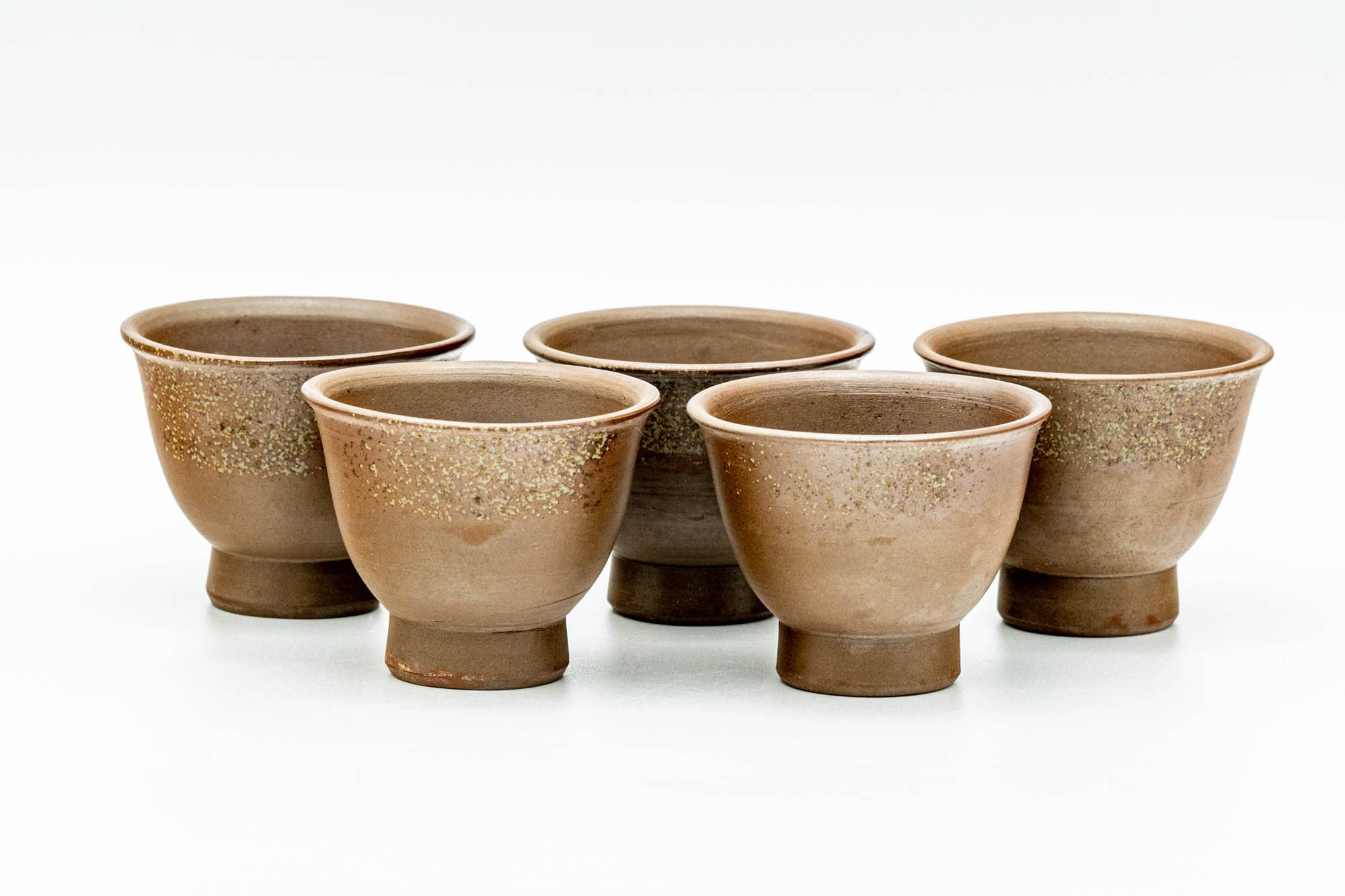 Japanese Tea Set - 木村陶峰 Kimura Touhou - Ash Glazed Bizen-yaki Houhin Teapot with Yuzamashi Water Cooler and 5 Guinomi Teacups