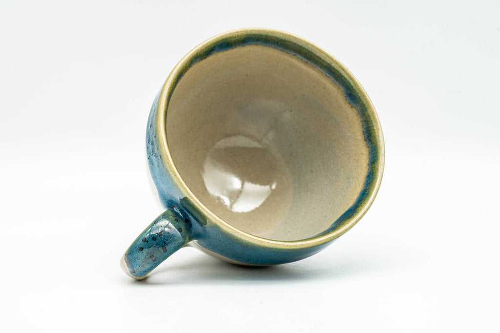 Japanese Teacup - Blue Drip-Glazed Agano-yaki Ushirode Yunomi - 140ml