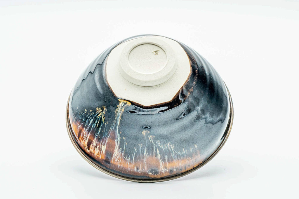 Japanese Matcha Bowl - 定一桶谷 Teiichi Oketani - Black Hare's Fur Glazed Tenmoku-gata Kyo-yaki Chawan - 200ml