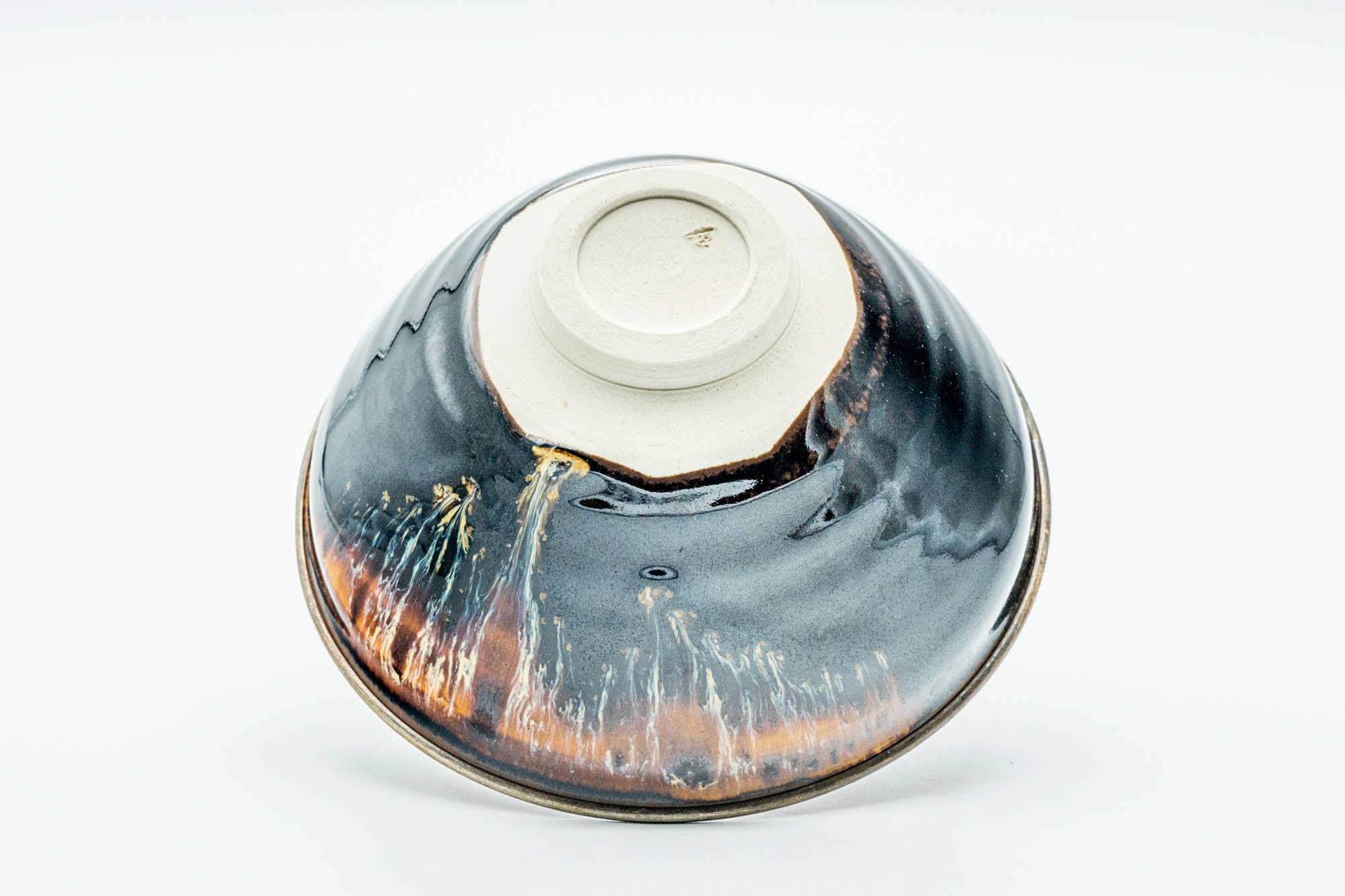 Japanese Matcha Bowl - 定一桶谷 Teiichi Oketani - Black Hare's Fur Glazed Tenmoku-gata Kyo-yaki Chawan - 200ml