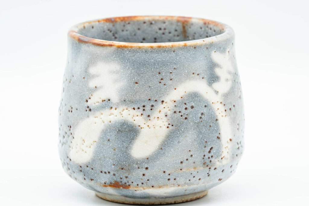 Japanese Teacups - Pair of Blue White Shino Glazed Yunomi - 150ml