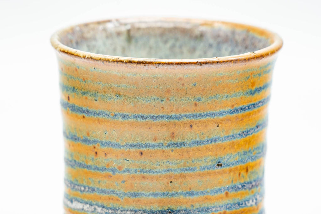 Japanese Teacup - Green Orange Spiraling Guinomi - 50ml
