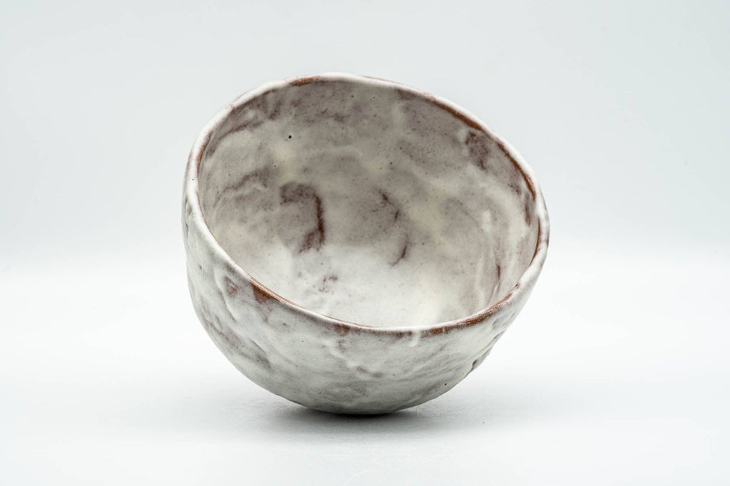 Japanese Matcha Bowl - Milky White Glazed Abstract Chawan - 250ml