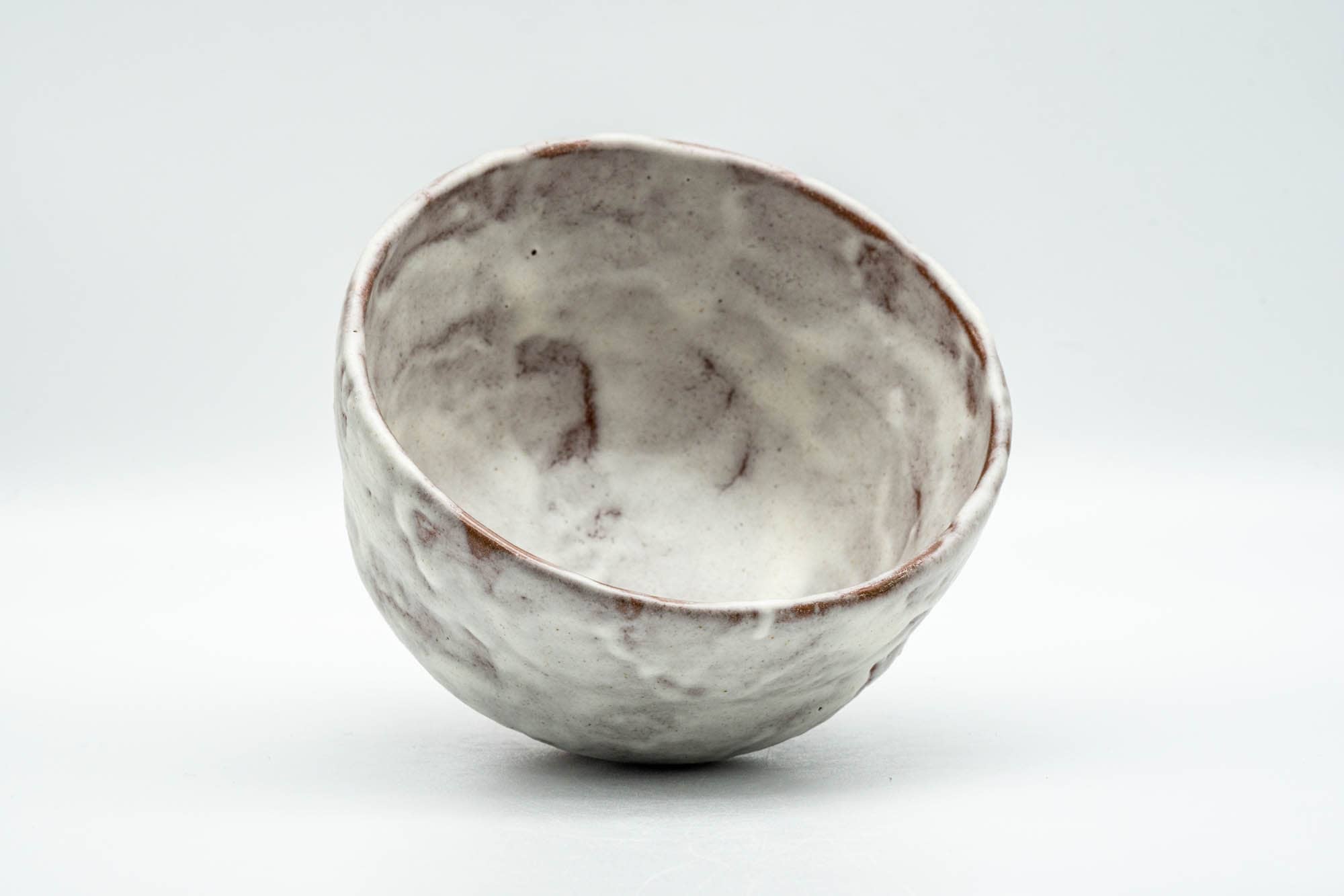 Japanese Matcha Bowl - Milky White Glazed Abstract Chawan - 250ml