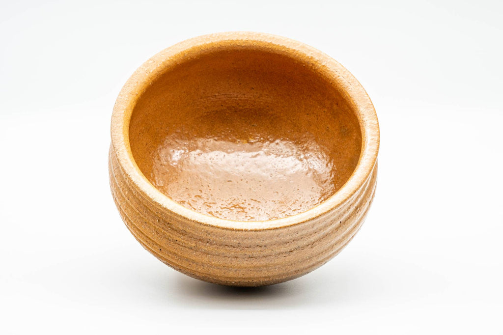Japanese Kensui - 赤膚山 Akahada-yaki - Beige Spiraling Water Bowl - 550ml