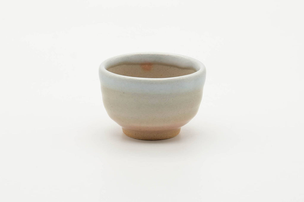 Japanese Teacup - Small Beige White Glazed Hagi-yaki Guinomi - 40ml