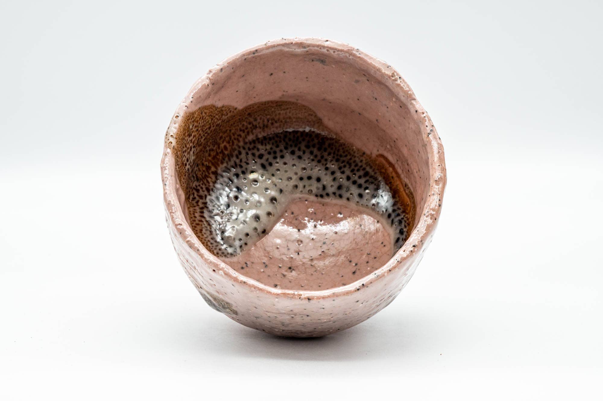 Japanese Matcha Bowl - Pink and Brown Shino Glazed Wabi-Sabi Chawan - 300ml