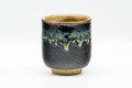 Japanese Teacup - Black Brown Drip-Glazed Yunomi - 150ml