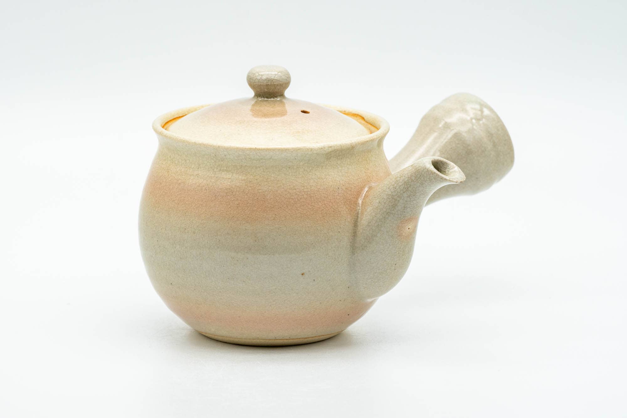 Japanese Kyusu - Beige Pink Glazed Hagi-yaki Do-ake Teapot - 220ml