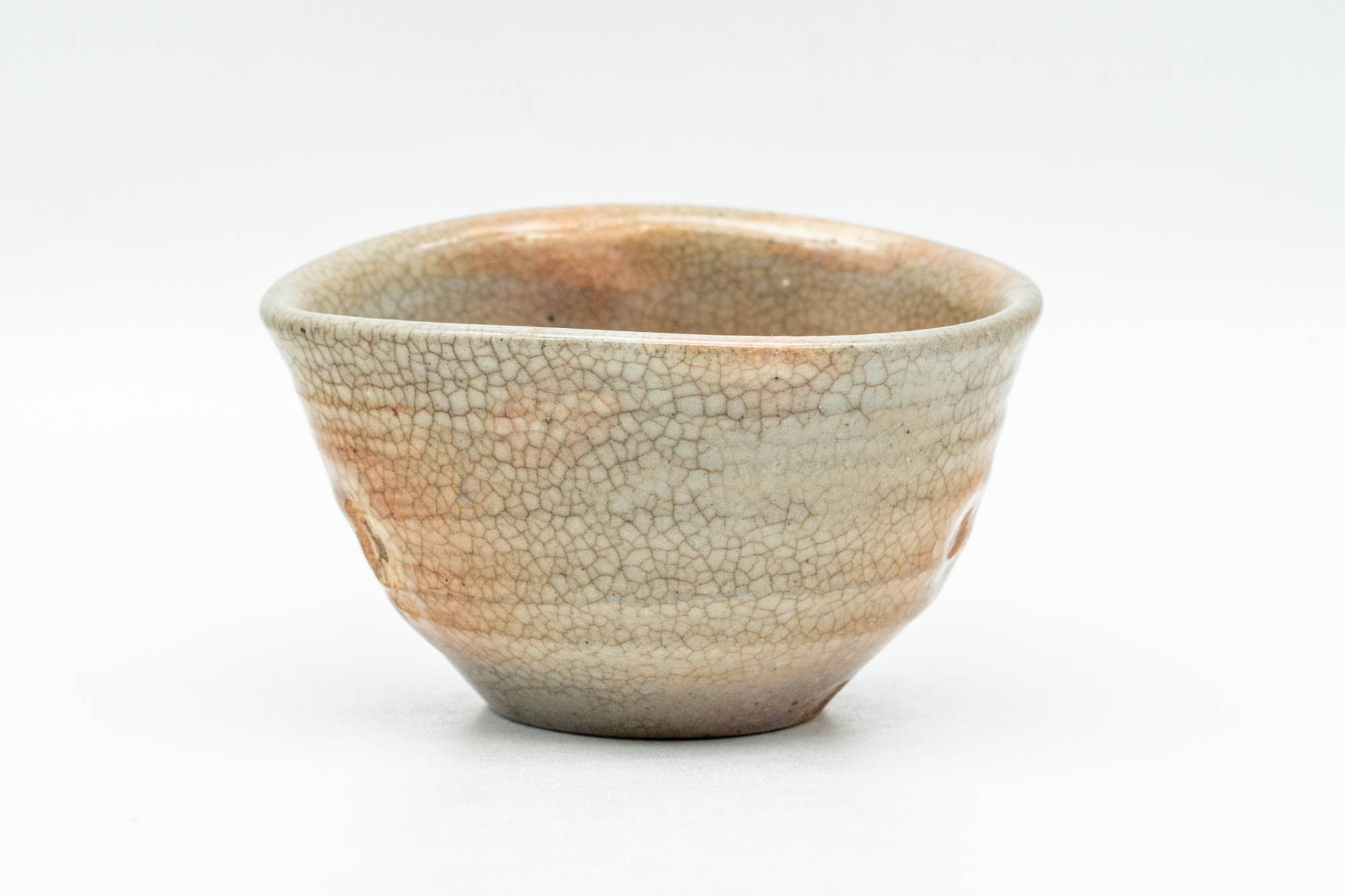 Japanese Teacup - 辰 Asahi-yaki - Beige Peach Drip-Glazed Guinomi - 50ml