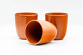 Japanese Teacups - Set of 3 Smooth Shudei Tokoname-yaki Yunomi - 125ml