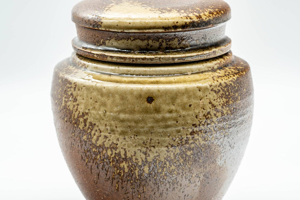 Japanese Canister - 茶壺 Brown Ash-Glazed Shigaraki-yaki Tea Canister - 400ml
