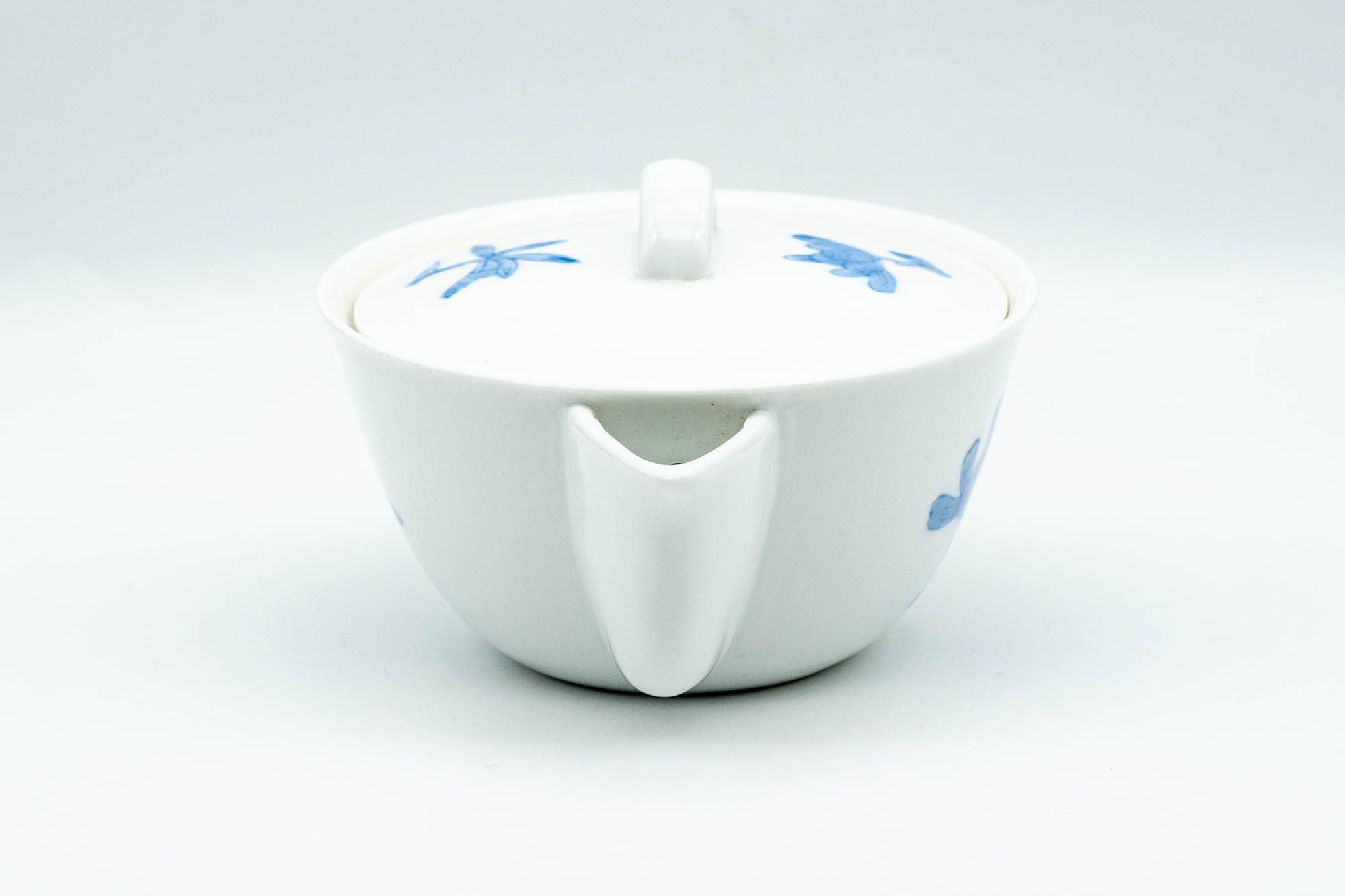 Japanese Houhin - Blue Floral White Porcelain Arita-yaki Do-ake Teapot - 150ml