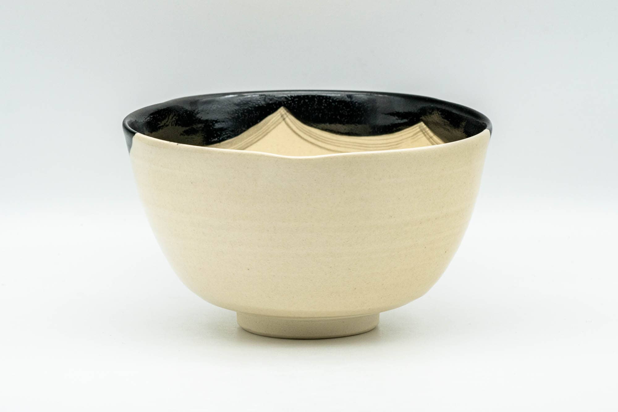 Japanese Matcha Bowl - Otafuku Okame Themed Kyo-yaki Chawan with Wooden Gift Box - 300ml