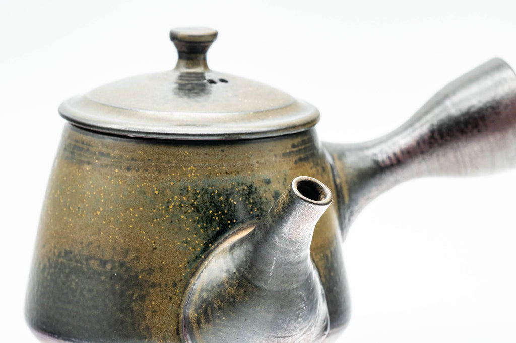 Japanese Kyusu - Fujii Ikkyuu 藤井一休 - Ash Glazed Yohen Banko-yaki Debeso Teapot - 200ml