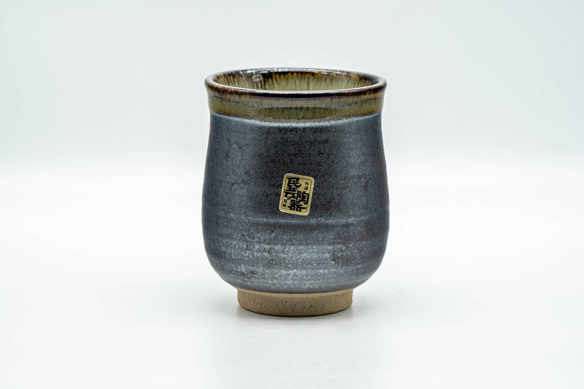 Japanese Teacup - Metallic Olive Green Glazed Yunomi - 220ml