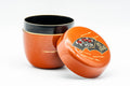 Japanese Natsume - Orange Gold Floral Lacquered Matcha Tea Caddy - 100ml