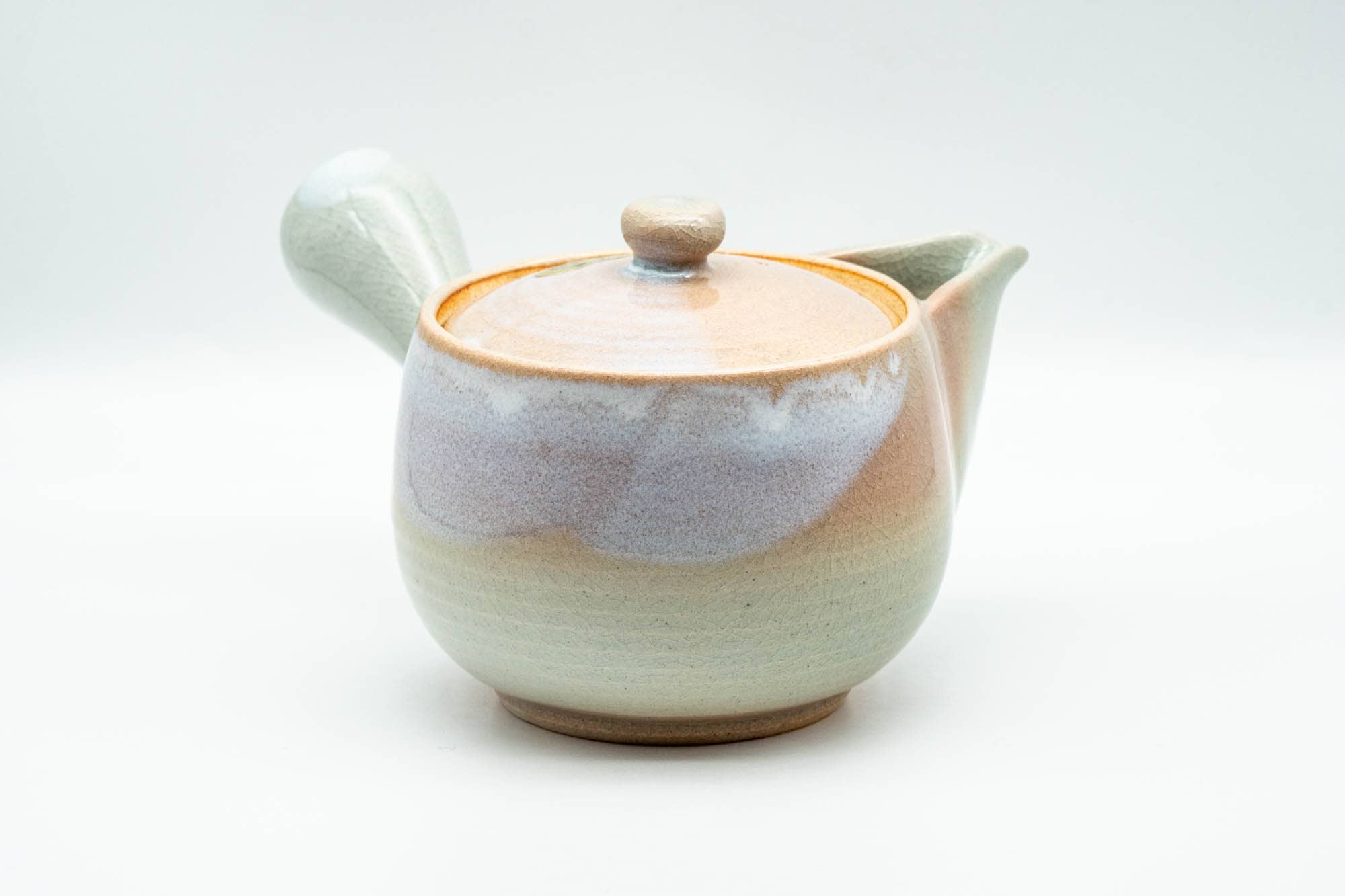 Japanese Tea Set - 天鵬山 Tsubaki Kiln - Hagi-yaki Kyusu Teapot with 6 Yunomi Teacups in Wooden Box
