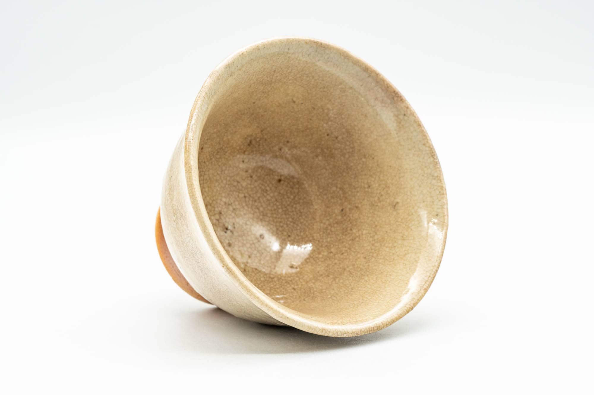 Japanese Teacup - Beige Caramel Hagi-yaki Yunomi - 120ml