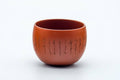 Japanese Teacup - Calligraphy Engraved Red Shudei Tokoname-yaki Yunomi - 80ml