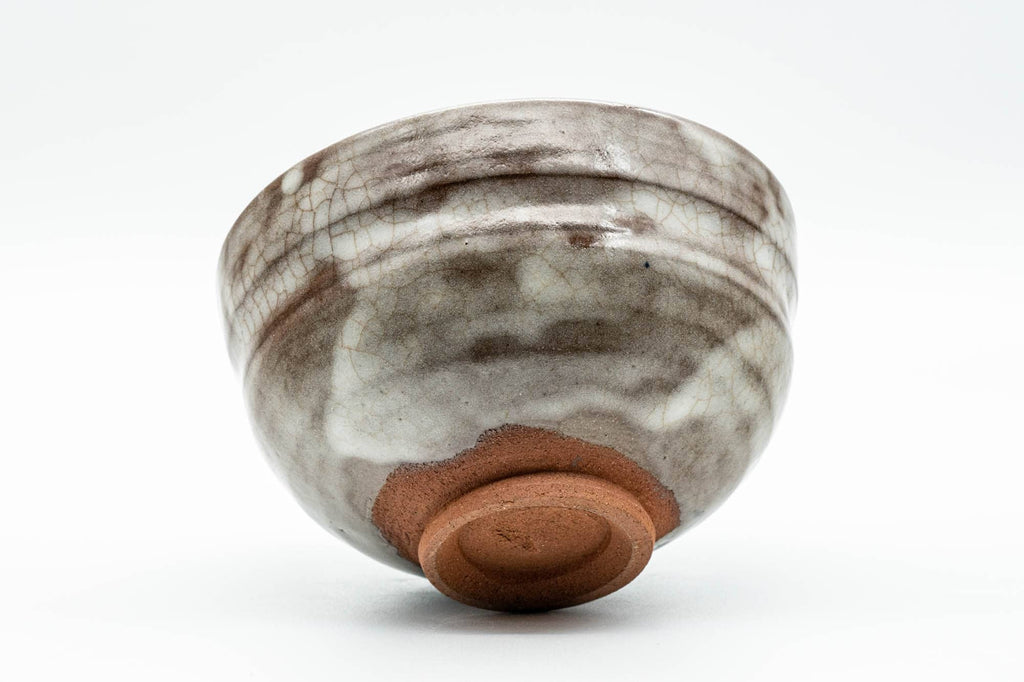 Japanese Matcha Bowl - Abstract Cloudy White Glazed Chawan - 300ml
