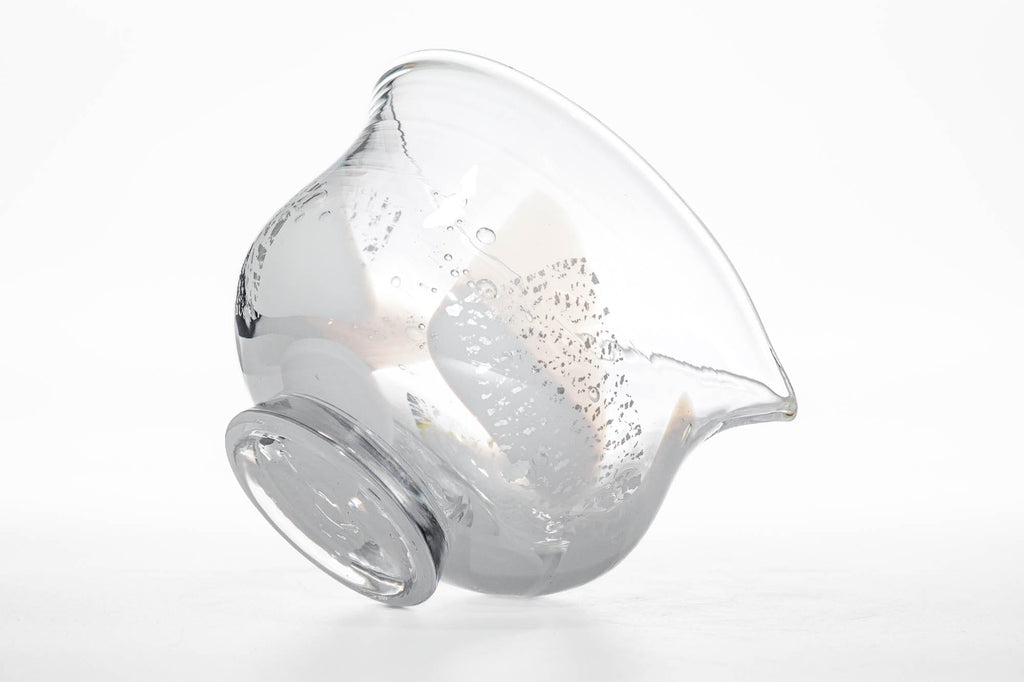 Tomoe 巴 - White Glass Spouted Matcha Bowl - 200ml