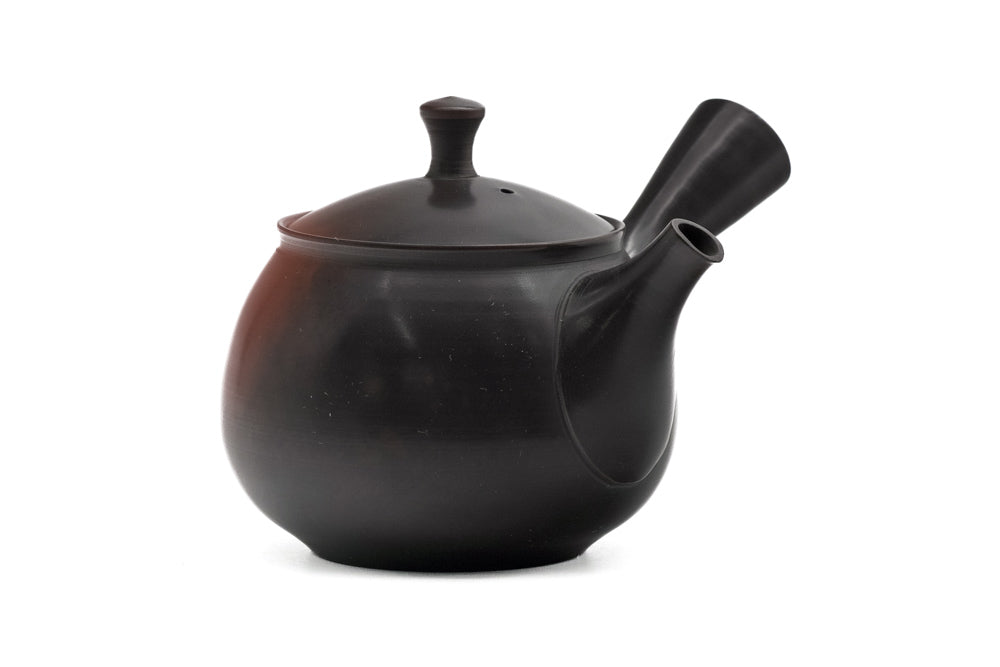 Polished Black Red Yōhen Tokoname Teapot - 180ml